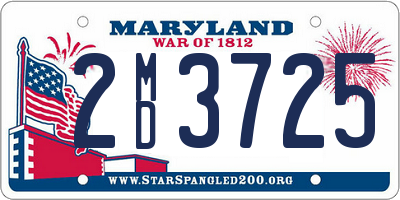 MD license plate 2MD3725