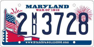 MD license plate 2MD3728