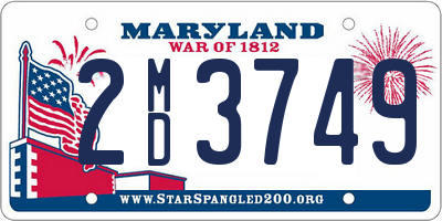 MD license plate 2MD3749