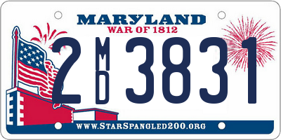 MD license plate 2MD3831