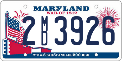 MD license plate 2MD3926