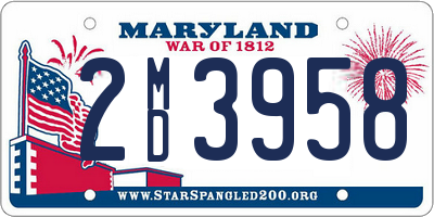 MD license plate 2MD3958