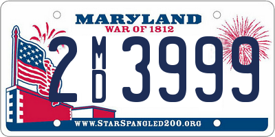 MD license plate 2MD3999