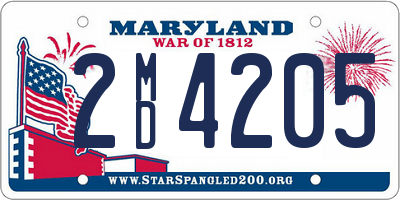 MD license plate 2MD4205