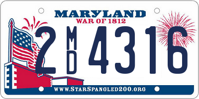 MD license plate 2MD4316