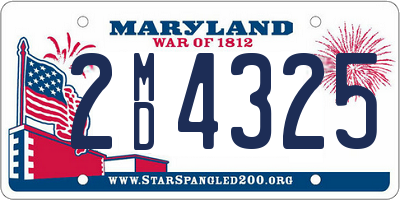 MD license plate 2MD4325