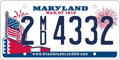 MD license plate 2MD4332