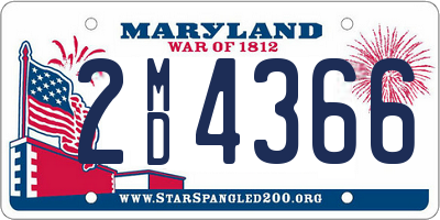 MD license plate 2MD4366