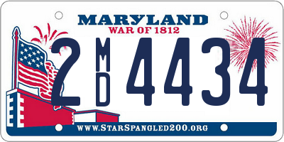 MD license plate 2MD4434