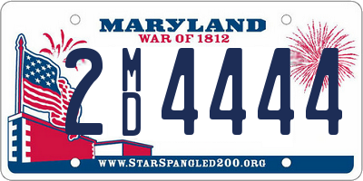 MD license plate 2MD4444