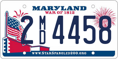 MD license plate 2MD4458