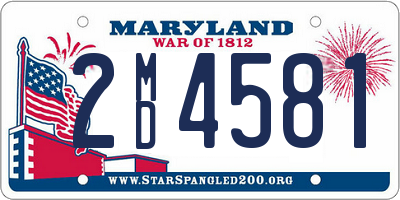 MD license plate 2MD4581