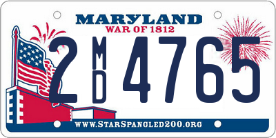 MD license plate 2MD4765