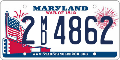 MD license plate 2MD4862