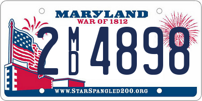 MD license plate 2MD4898