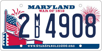 MD license plate 2MD4908