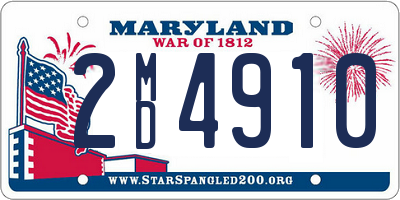 MD license plate 2MD4910