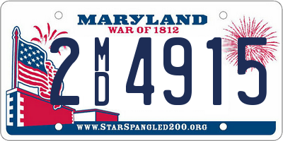 MD license plate 2MD4915