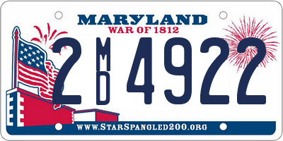 MD license plate 2MD4922