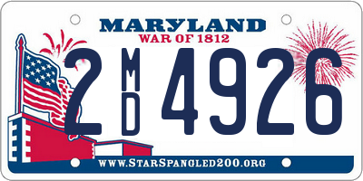 MD license plate 2MD4926