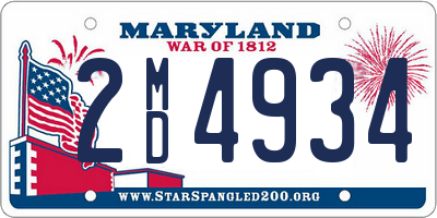 MD license plate 2MD4934