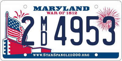 MD license plate 2MD4953