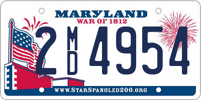 MD license plate 2MD4954