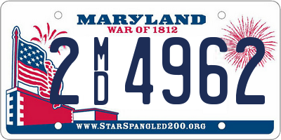 MD license plate 2MD4962