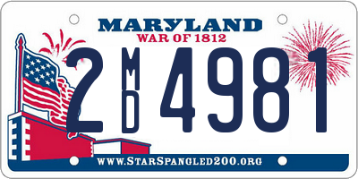 MD license plate 2MD4981