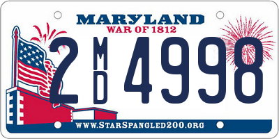 MD license plate 2MD4998