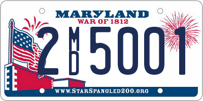 MD license plate 2MD5001