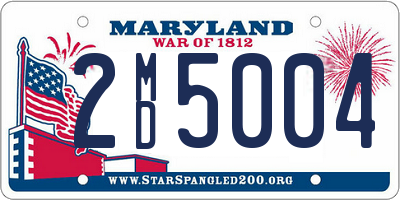 MD license plate 2MD5004