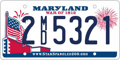 MD license plate 2MD5321