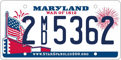 MD license plate 2MD5362