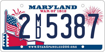 MD license plate 2MD5387