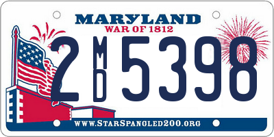 MD license plate 2MD5398