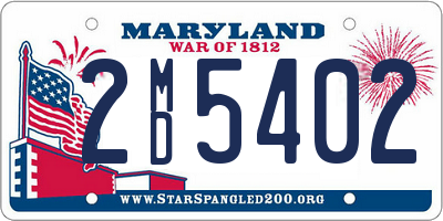 MD license plate 2MD5402