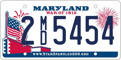 MD license plate 2MD5454