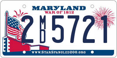 MD license plate 2MD5721