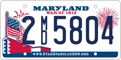 MD license plate 2MD5804