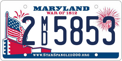 MD license plate 2MD5853