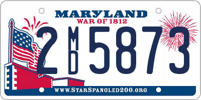 MD license plate 2MD5873