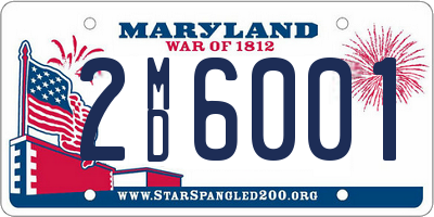 MD license plate 2MD6001