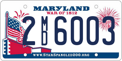 MD license plate 2MD6003