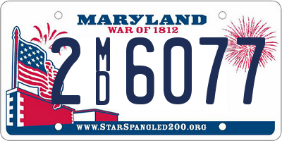 MD license plate 2MD6077