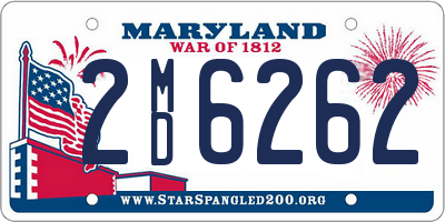 MD license plate 2MD6262