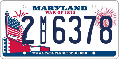 MD license plate 2MD6378