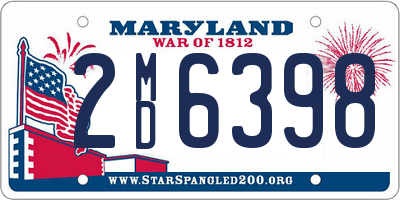 MD license plate 2MD6398