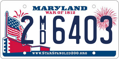 MD license plate 2MD6403