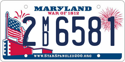 MD license plate 2MD6581